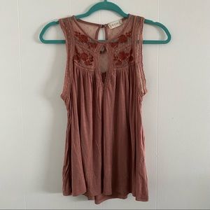 Altar’d State Mauve Lace Tank Top